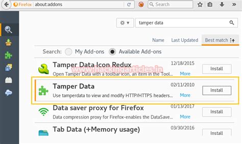 Tamper Data Firefox Addon