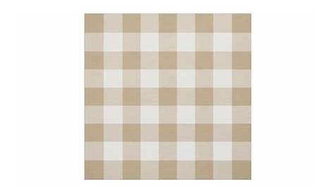 Tan and White Gingham Pattern Fabric | Zazzle