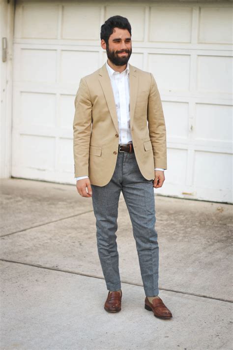 ASOS Super Skinny Blazer In Tan Linen Blend Tan Blazer outfits men, Mens casual outfits