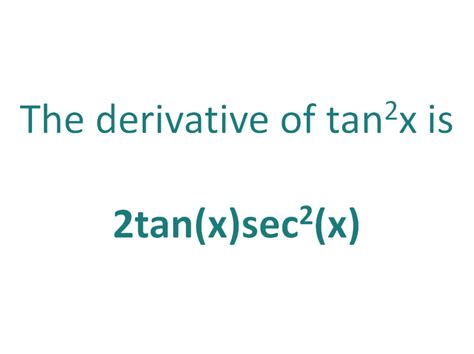 tan 2 x differentiation