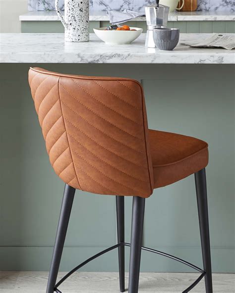 Tan Leather Bar Stool