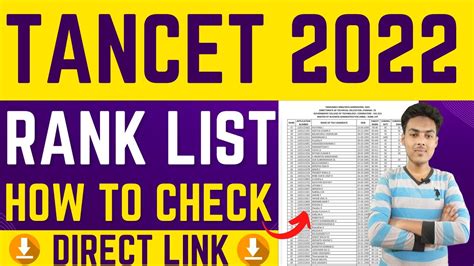 tancet 2022 rank list pdf