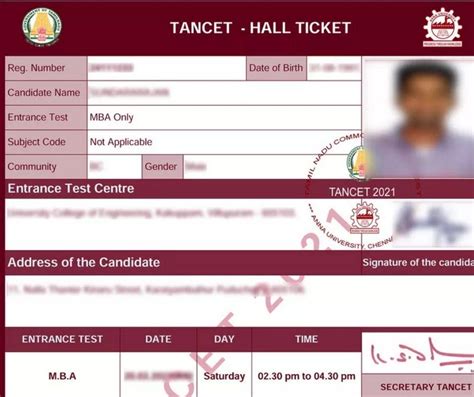 tancet hall ticket 2023