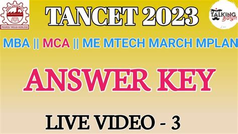 tancet mba 2023 answer key