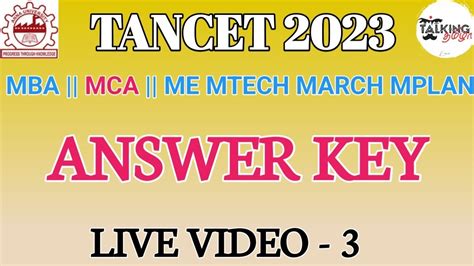 tancet mba answer key 2023