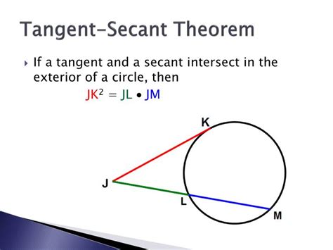 tangent secant segment theorem formula