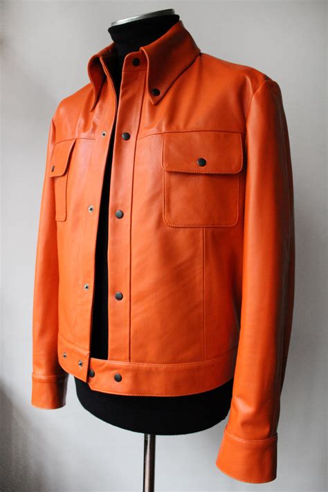 Tangerine Orange Leather