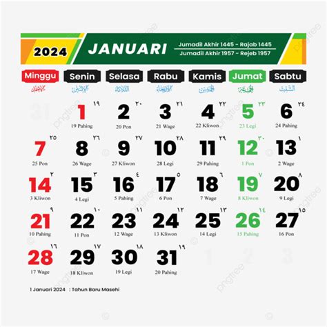 tanggal 1 januari 2024 apakah tanggal merah