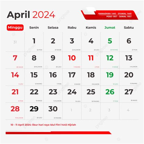 tanggal merah bulan april 2024