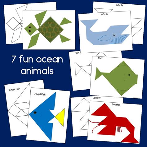 Tangram Shape Ocean Printables