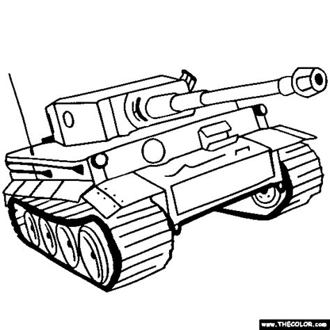 tank tiger p colouring