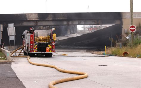 tanker fire causes bridge collapse