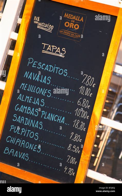 tapas spanish cafe menu