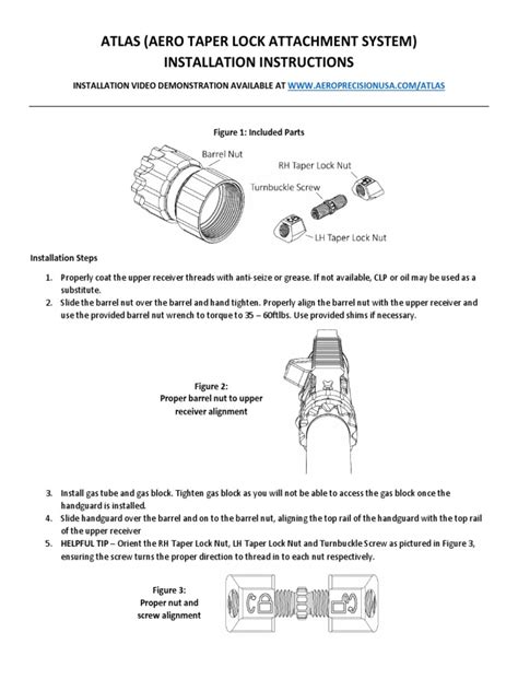 Taper Lock Installation Instructions
