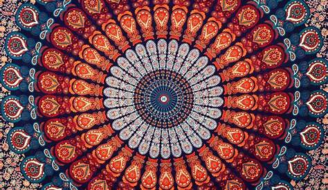 Psychedelic Tapestry, Floral Bizarre Design Vintage