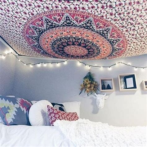 tapestry hanging from ceiling