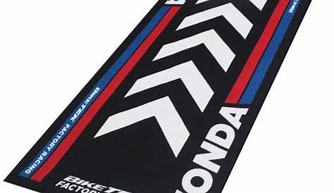 Tapis De Sol Moto Honda HONDA RACING Blanc Mxworld