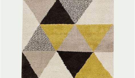 Tapis Motifs Geometriques Moderne à Motif Géométrique écru Et Gris Canvas