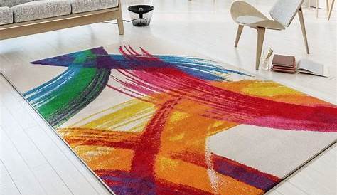 Tapis multicolore design géométrique pour salon Daiki