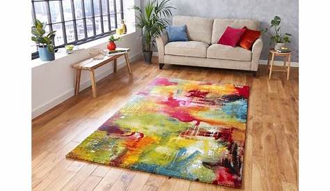 tapis rond multicolore pas cher Idées de Décoration