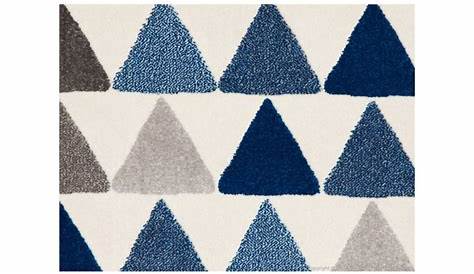 Tapis scandinave motif triangle bleu 160x230cm kolmio