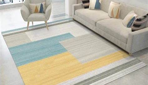 Tapis Scandinave Jaune Et Bleu Split Esprit Home 70x140