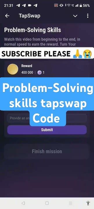 tapswap code problem solving skills
