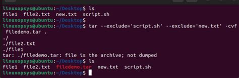 Tar Exclude Pattern Example