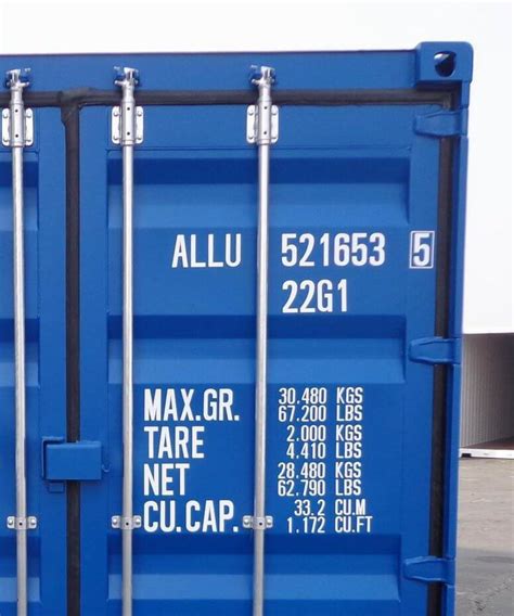 tare weight for 40' container