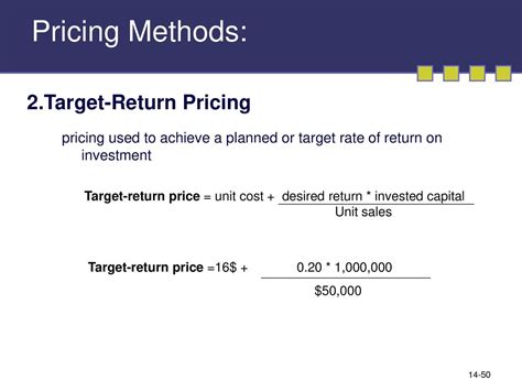 Target Pricing Method