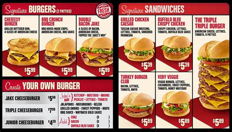 tarif menu burger king