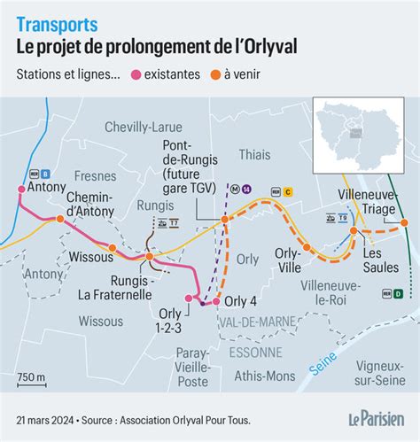 Plan de la ligne ORLYVAL Orlyval