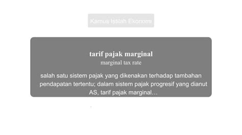 tarif pajak marginal adalah