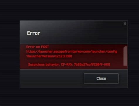 tarkov launcher error on post