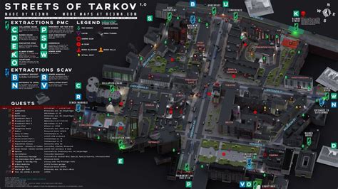 tarkov streets map 2024