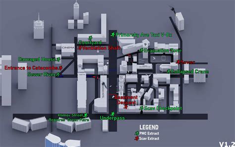 tarkov streets map with extracts