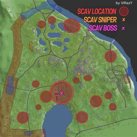 tarkov woods map with spawns