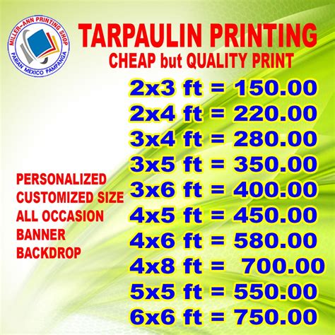tarpaulin design price philippines