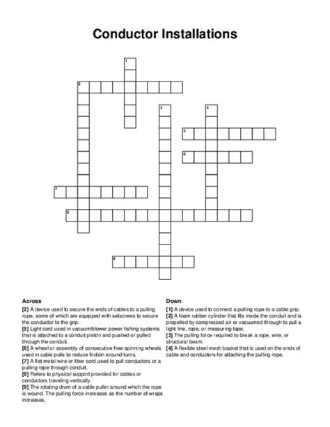task for a conductor crossword