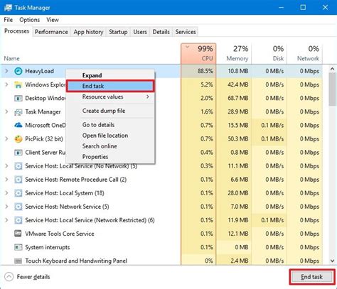 task manager program uses 0% cpu and disk