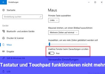 tastatur und touchpad funktionieren nicht