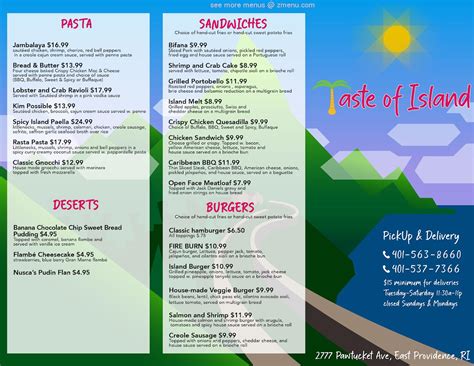 taste of the island menu