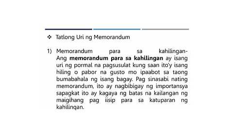 ang kulay ng memorandum na ito ay ginagamit naman para sa request o