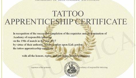 Tattoo Apprenticeship Certificate Training Courses Institute Making