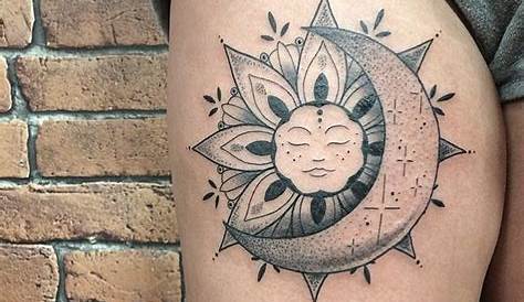 50 Meaningful and Beautiful Sun and Moon Tattoos - KickAss Things | Sun