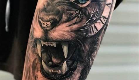 40 Tatuajes de antebrazo de león para hombres Ideas de