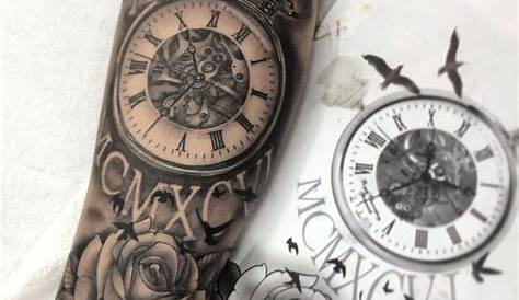 Tattoo Para Hombre Reloj Tatuajes s En El Brazo De Rosas Y