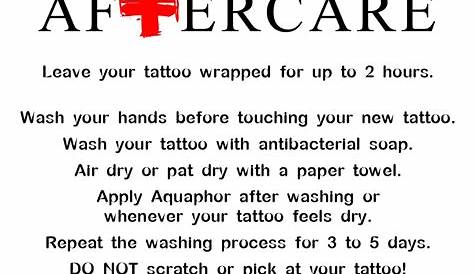 Tattoo Removal Aftercare Sheet Frontier Parlour