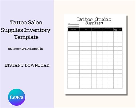 Powerful Tattoo Shop Inventory List References