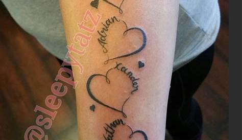 Tattoos with kids names, Baby name tattoos, Name tattoos for moms